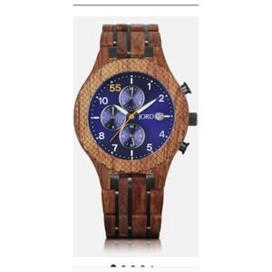 JORD Conway Mens Wood Watch Kosso & Midnight Blue Chronograph Sustainable Luxury